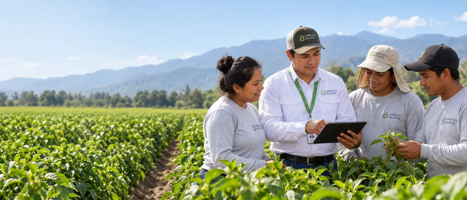Equipo de Agrícola Alaya revisando información en campo
